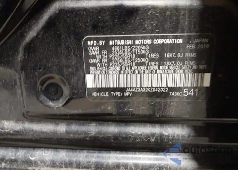 2019 Mitsubishi Outlander Sel from USA, damaged, VIN JA4AZ3A32KZ042022